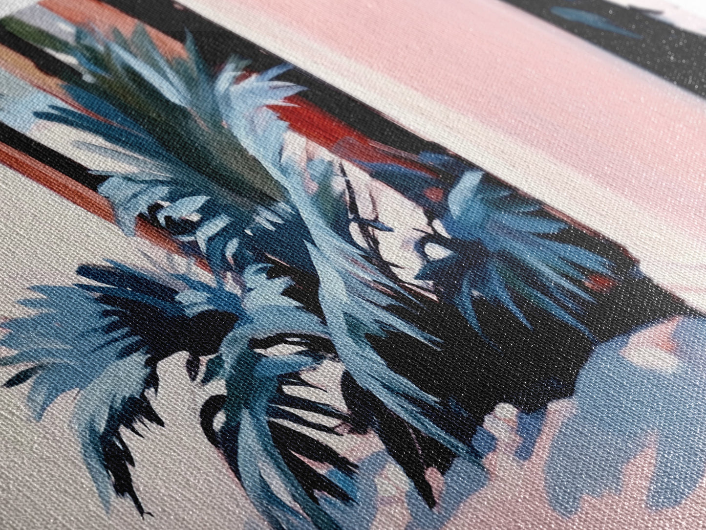 Palm Tree Painting, Coastal Tropical Art, Minimalist Summer Aesthetic, Soft Pastel Beach Decor, Boho Home Wall Art, Canvas Print