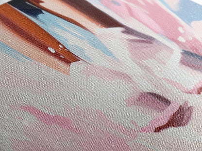 Wasserfüße, Spritzer, Leinwanddruck, Minimalistische Kunst, Verträumte Ästhetik, Ruhige Schlafzimmerdekoration, Moderne Wandkunst, Strandinspiriertes Design