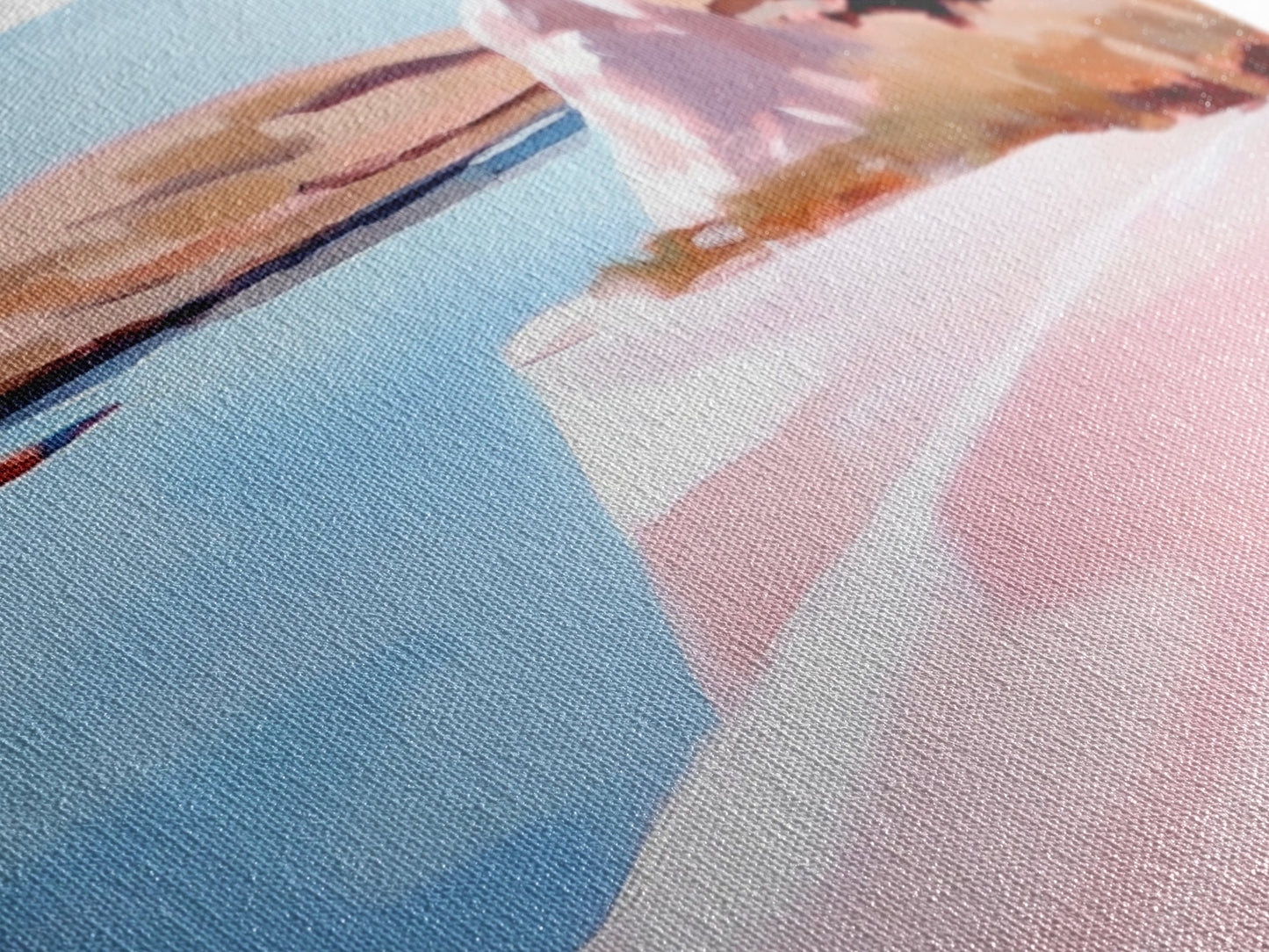 Tree on Shore, Lake Art, Natural Beauty, Rustic Decor, Tranquil Scene, Blue and Pink Palette, Serene Wall Art, Modern, Canvas Print