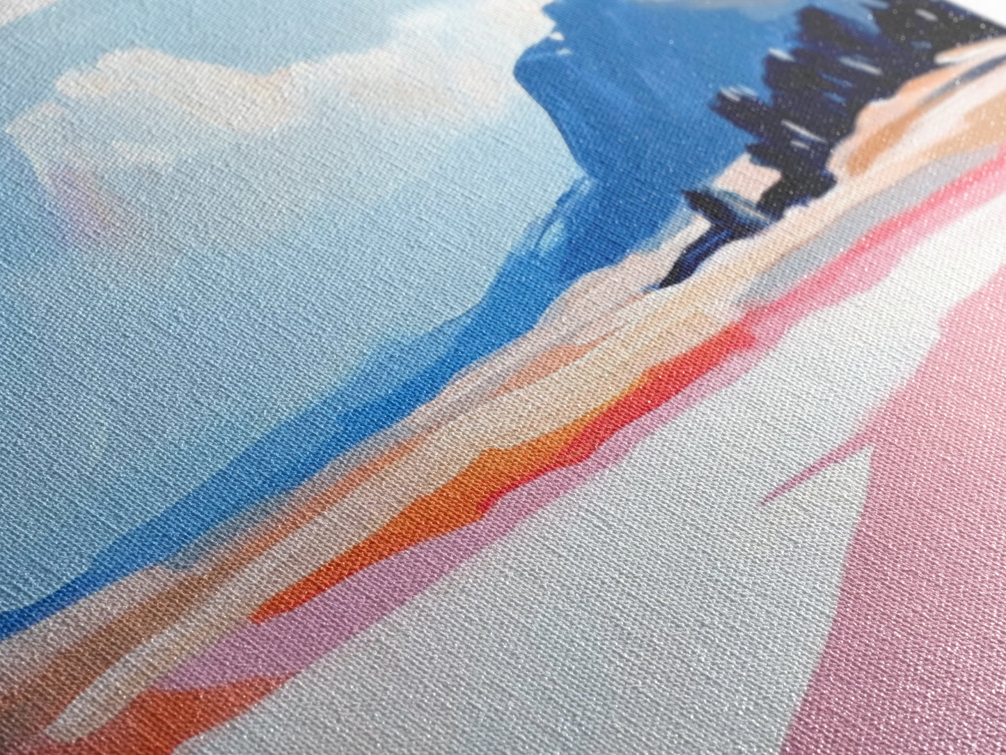 Mountain Horizon, Pastel Desert, Sunset Landscape, Canvas Print, Southwest Wall Art, Earth Tone Decor, Living Room Artwork, Scenic Painting