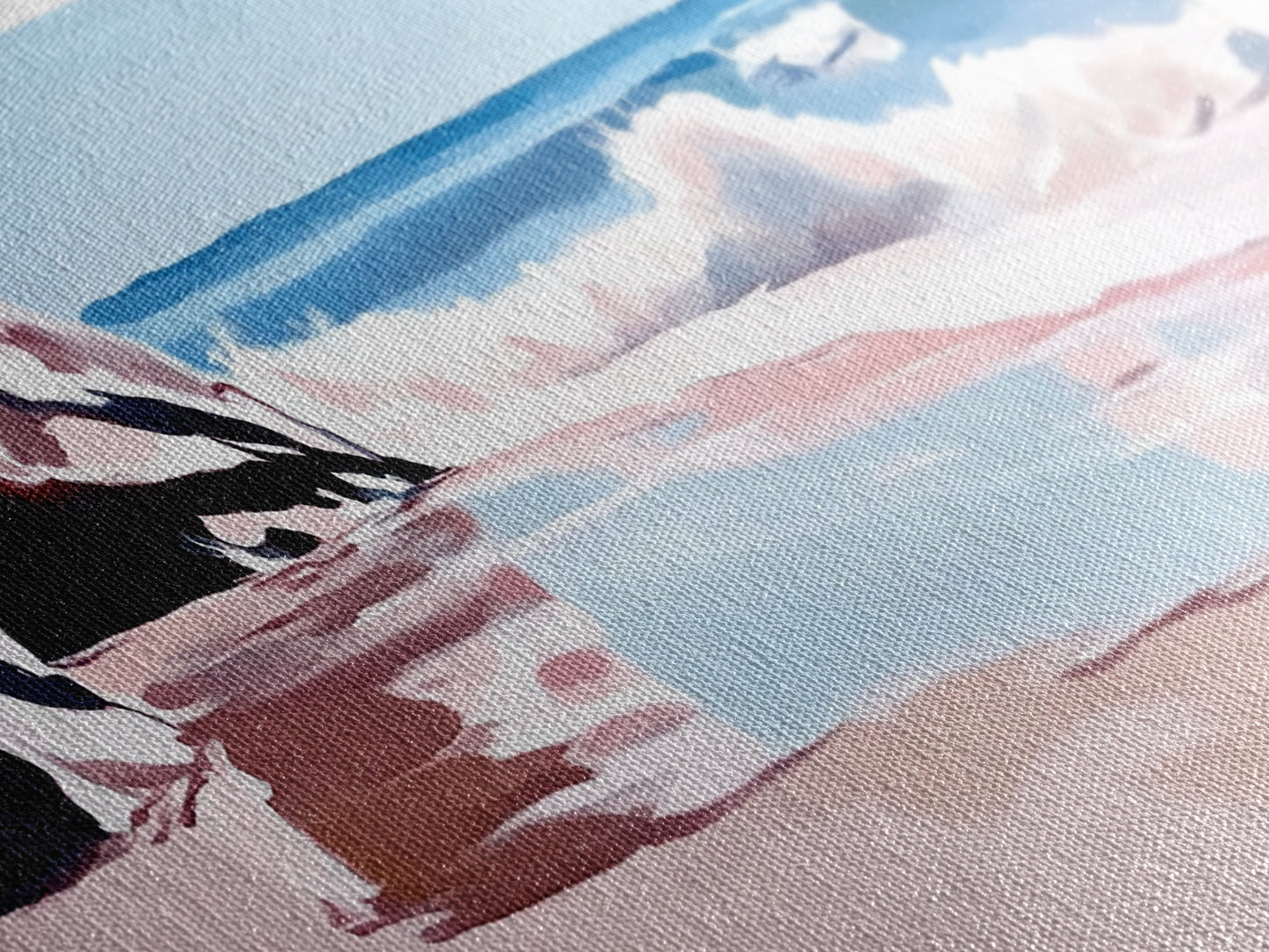 Ocean Waves, Seascape Painting, Beach Aesthetic, Coastal Home Art, Relaxing Seashore, Minimalist Art, Canvas Print, Bathroom Decor