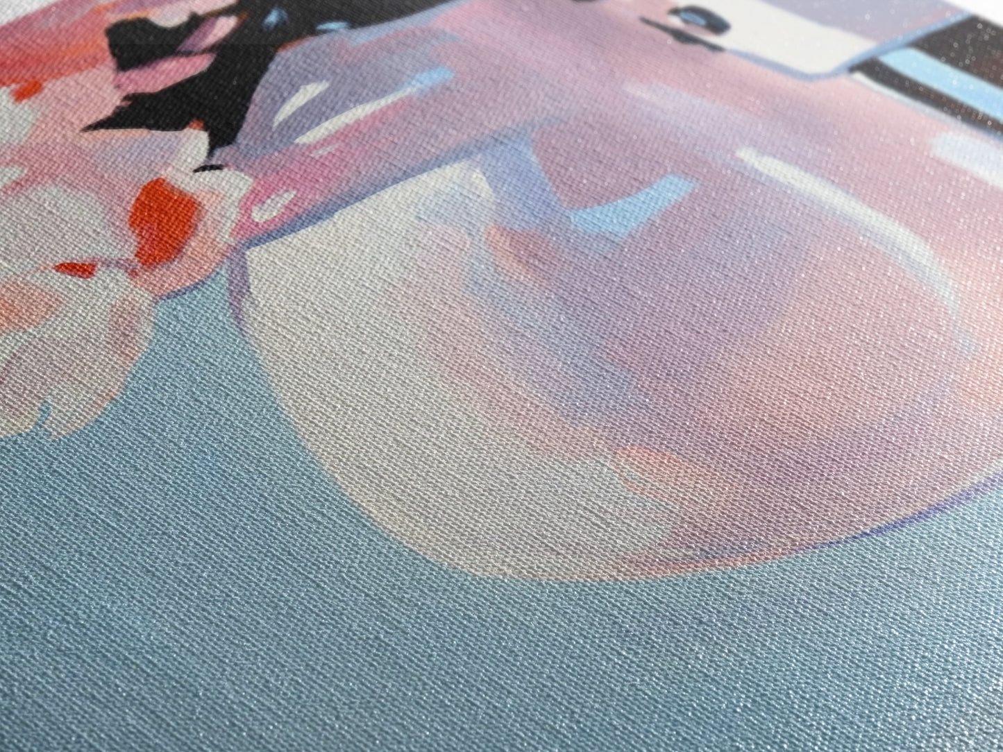 Floral Vase, Soft Pastel Art, Romantic Aesthetic, Elegant Still Life, Framed Canvas Print, Bedroom Wall Art, Feminine Home Decor