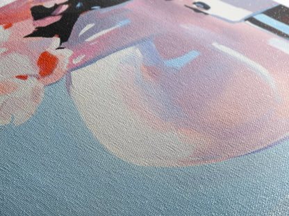 Floral Vase, Soft Pastel Art, Romantic Aesthetic, Elegant Still Life, Framed Canvas Print, Bedroom Wall Art, Feminine Home Decor