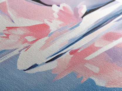 Lotus Reflection, Water Lily, Framed Canvas Print, Zen Wall Art, Serene Nature Painting, Spa Room Decor, Tranquil Aesthetic, Relaxation Gift