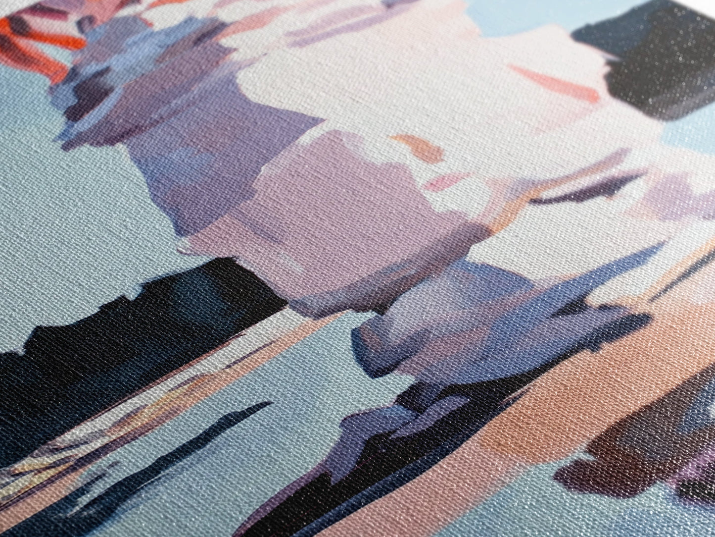 Pink Ice, Abstract, Winter Wall Art, Modern Home Decor, Pastel Landscape, Nature Inspired, Contemporary Art, Framed Canvas Print