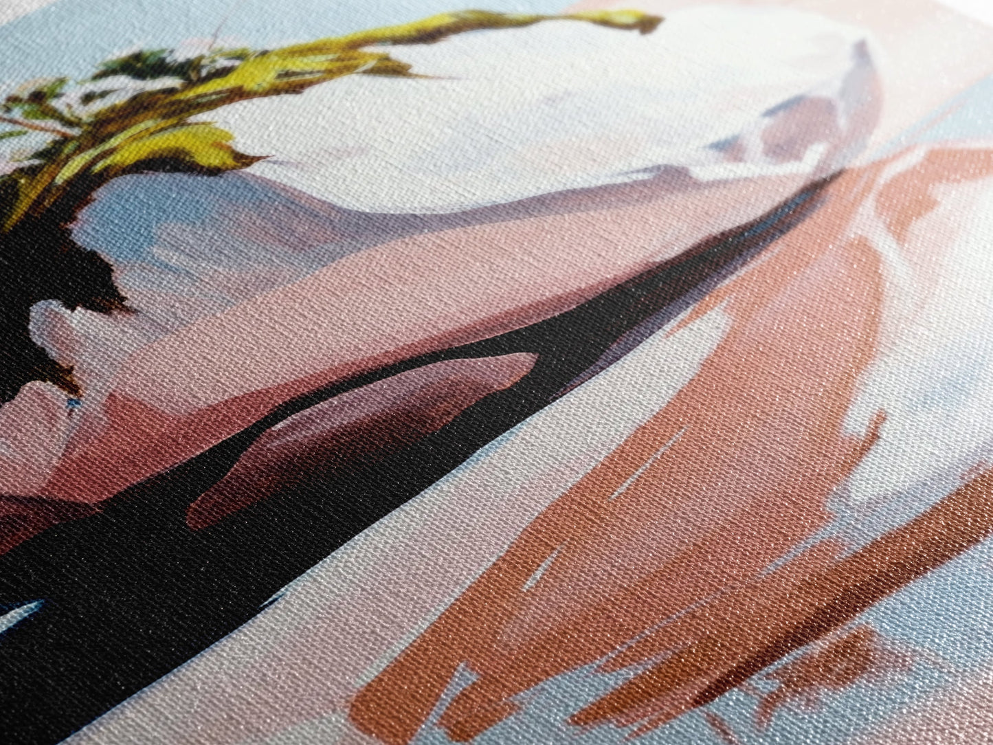 Modern Coastal Art, Abstract Beach Scene, Minimalist Ocean Print, Framed Canvas Print, Boho Seascape, Living Room Wall Art, Pastel Decor