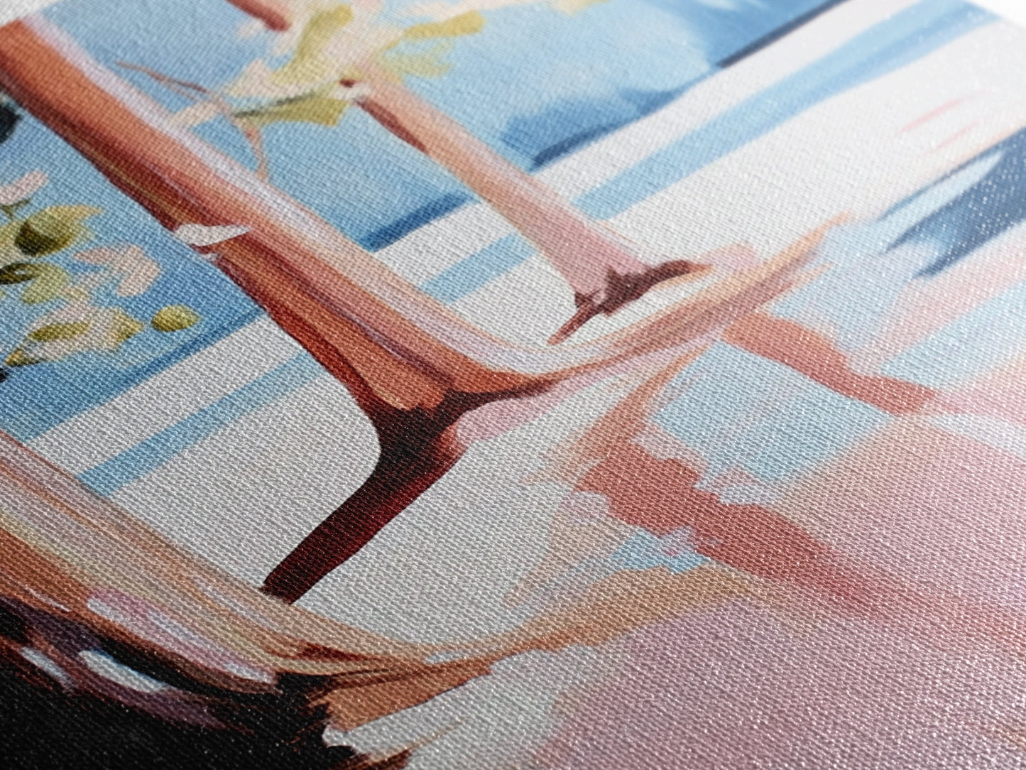 Sunset Reflection, Tranquil Beach, Serene Landscape, Ocean Serenity, Pink Skies, Relaxing Vibes, Framed Canvas Print, Living Room