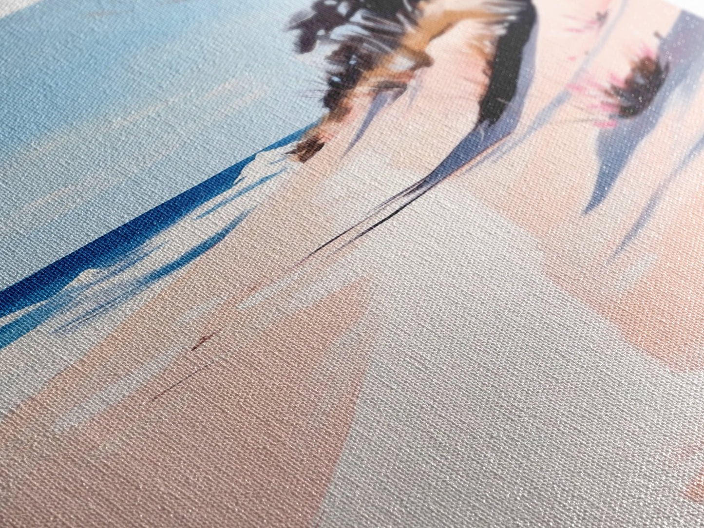 Beach Path, Coastal Art, Modern Seascape, Framed Canvas Print, Ocean Wall Art, Minimalist Beach Painting, Bedroom Wall Decor