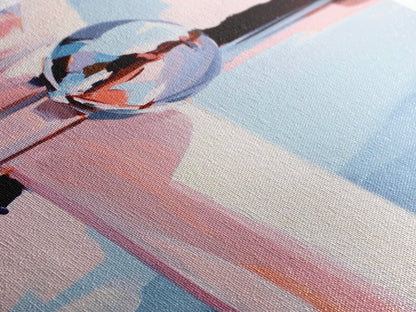 Reflective Sphere, Abstract Art, Minimalist Decor, Modern Aesthetic, Pastel Painting, Contemporary Wall Art, Canvas Print, Office Decor