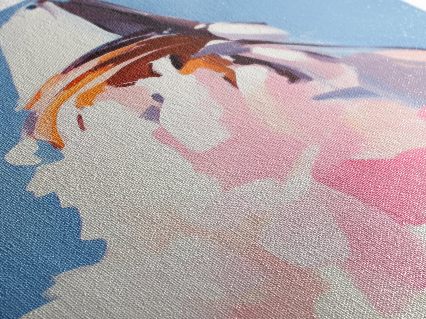 Mountain, Abstract Peak, Modern Landscape, Canvas Print, Blue Wall Art, Minimalist Nature Art, Neutral Wall Decor, Office Wall Art