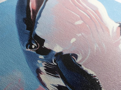 Majestic Whale, Ocean Wonder, Marine Life Art, Contemporary Animal Painting, Coastal Decor, Nautical Wall Art, Framed Canvas Print