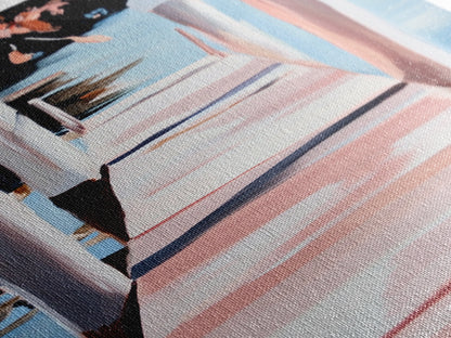 Serene Dock, Waterside Retreat, Nautical Art, Coastal Living, Summer Wall Decor, Bedroom or Office Art, Framed Canvas Print