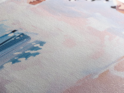 Wave Splash, Beach House Art, Ocean Print, Coastal Water Painting, Summer Vibes, Framed Canvas Print, Living Room Decor, Gift