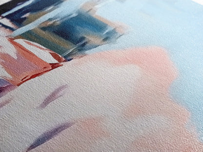 Reflections on Water, Tranquil Lakeside Scene, Minimalist Nature Art, Canvas Print, Serene Blue Tones, Relaxing Wall Art, Office Decor