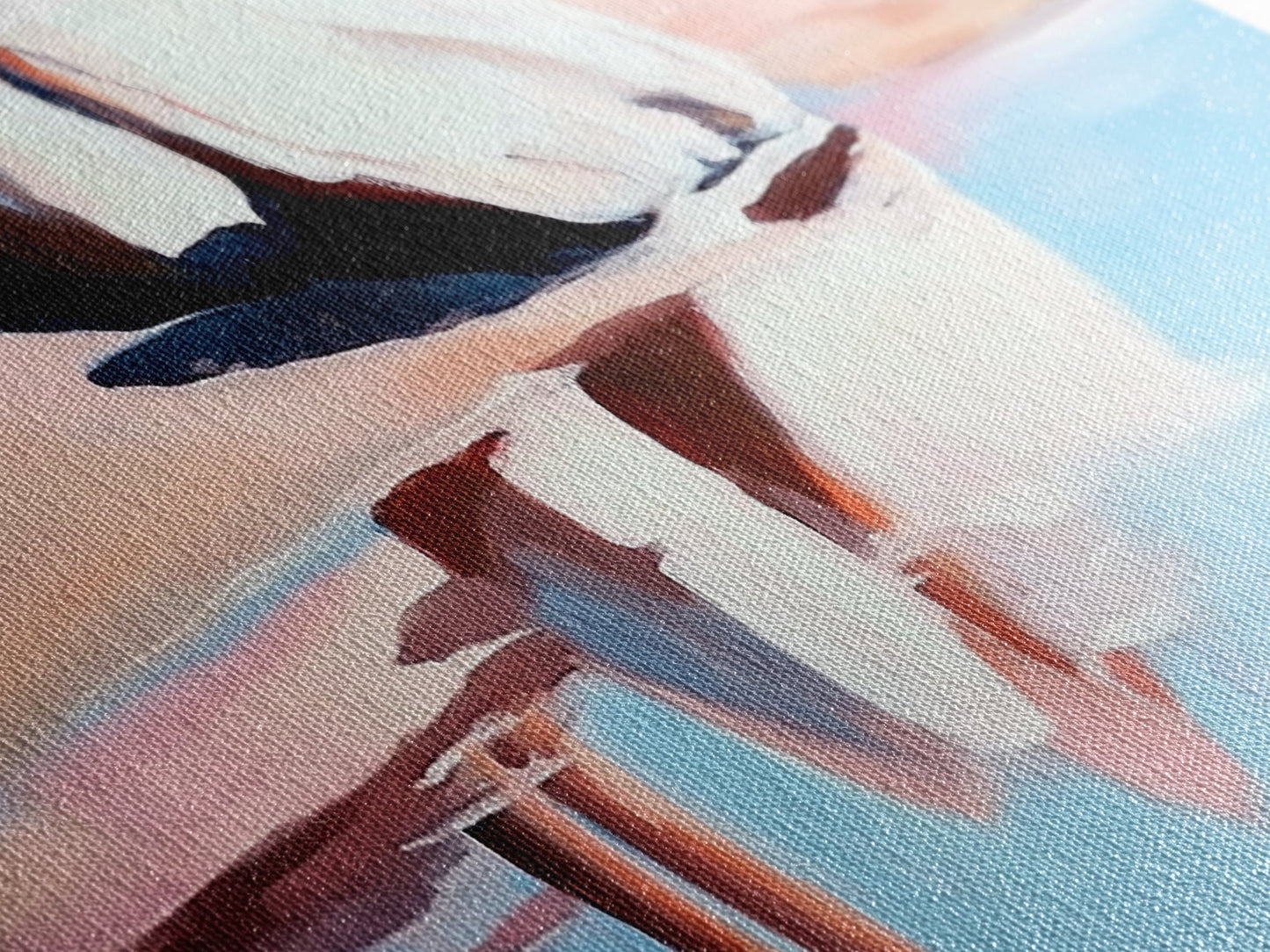 Reflection, Beach Sand, Framed Canvas Print, Coastal Home Decor, Soft Aesthetic, Minimalist Art, Dreamy Seascape, Serene Painting