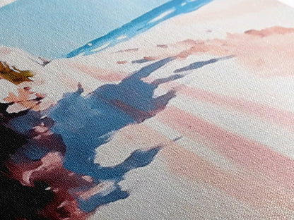 Küstenweg, Idyllische Meereslandschaft, Tropisches Paradies, Gemütliche Strandszene, Leinwanddruck, Wandbild fürs Wohnzimmer, Moderne Küstendekoration