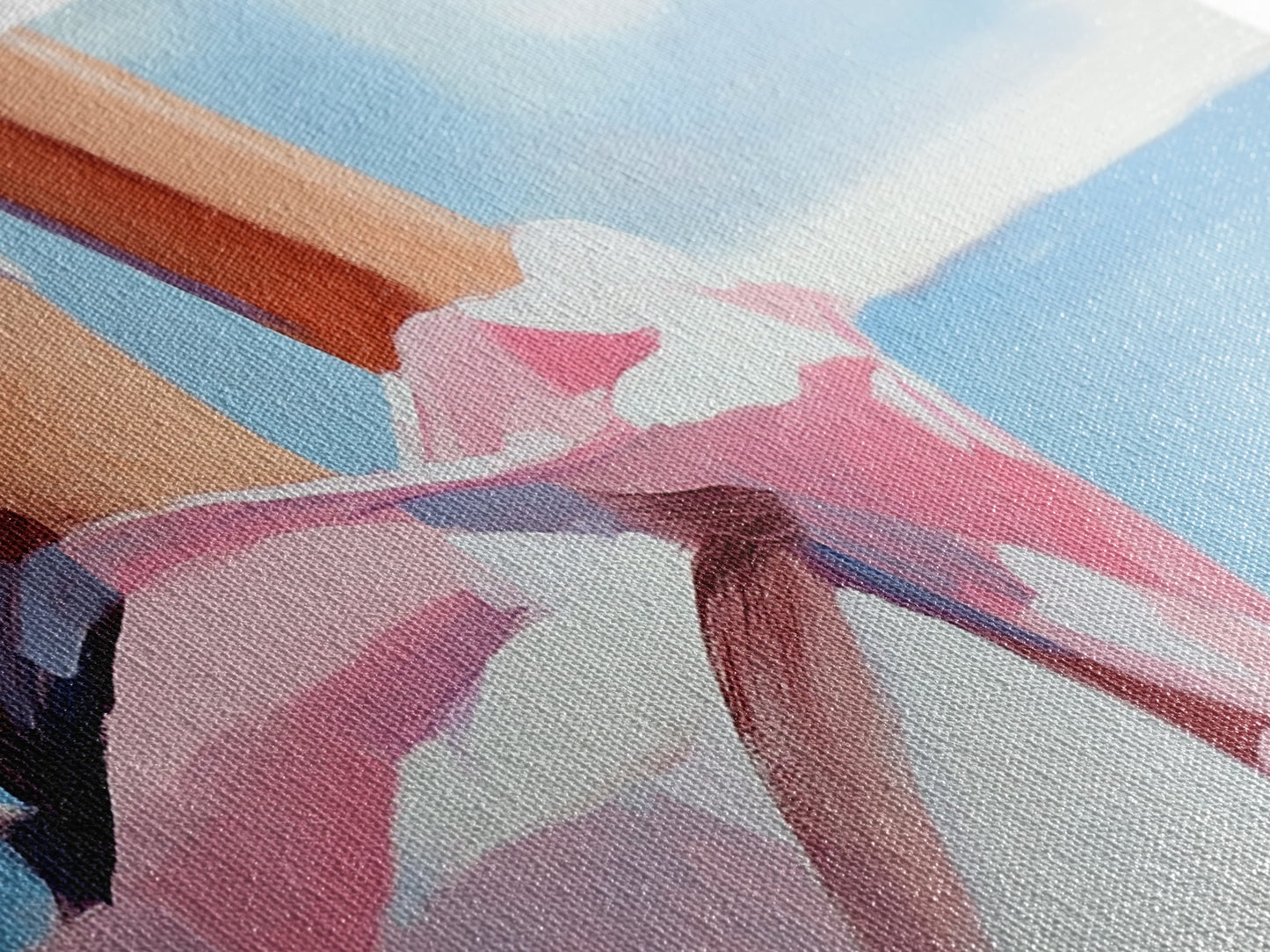 Woman on Beach, Windy Dress, Ocean Breeze, Framed Canvas Print, Feminine Wall Art, Boho Home Decor, Coastal Aesthetic, Bedroom