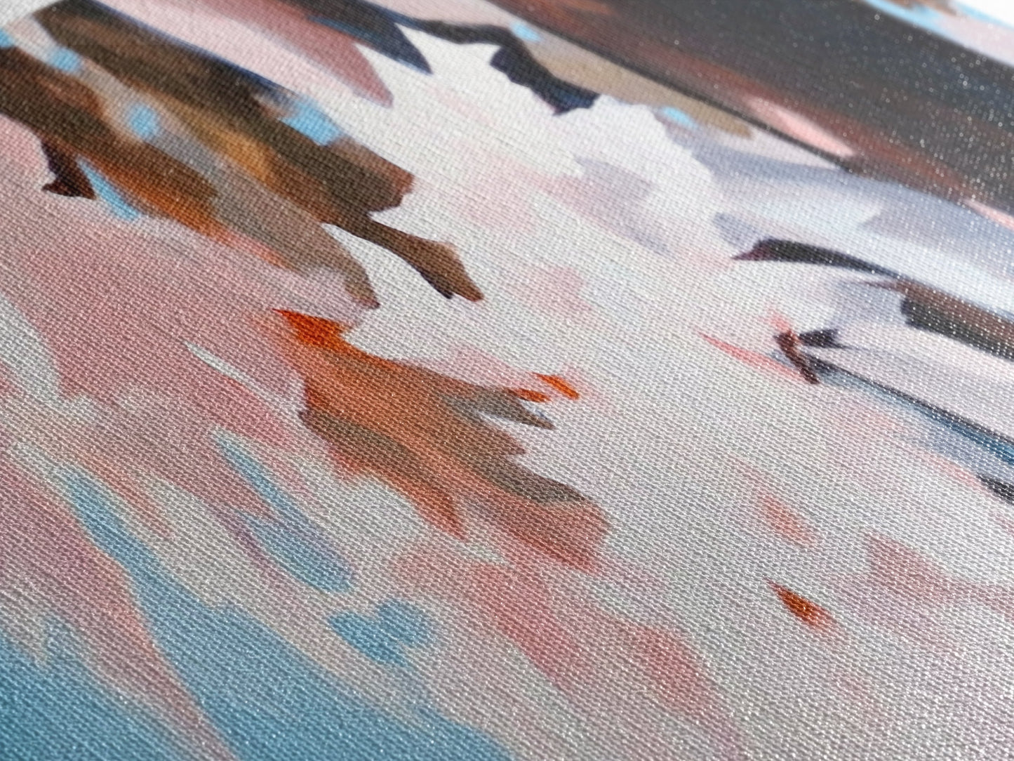 Pink Blossoms, Spring Wall Art, Boho Art, Feminine Aesthetic, Framed Canvas Print, Bedroom Decor, Soft Pastel Art, Nature Painting