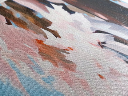 Pink Blossoms, Spring Wall Art, Boho Art, Feminine Aesthetic, Framed Canvas Print, Bedroom Decor, Soft Pastel Art, Nature Painting