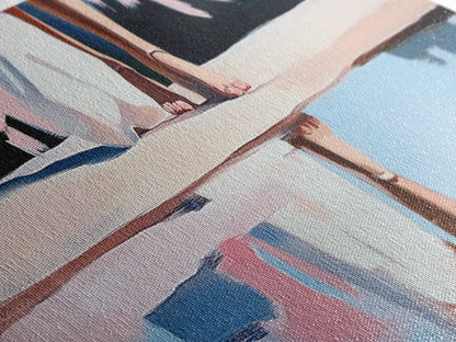 Reflection Beauty, Elegant Aesthetic, Nature Painting, Romantic Minimalism, Framed Canvas Print, Living Room Decor, Feminine Artwork