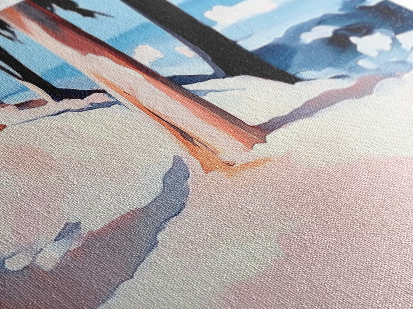 Coastal Trees, Beach Landscape, Ocean View, Framed Canvas Print, Modern Wall Art, Minimalist Decor, Living Room Art, Tropical Artwork