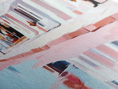 Lakeside House, Reflections, Peaceful Landscape, Canvas Print, Serene Wall Art, Modern Home Decor, Minimalist Artwork, Living Room Accent