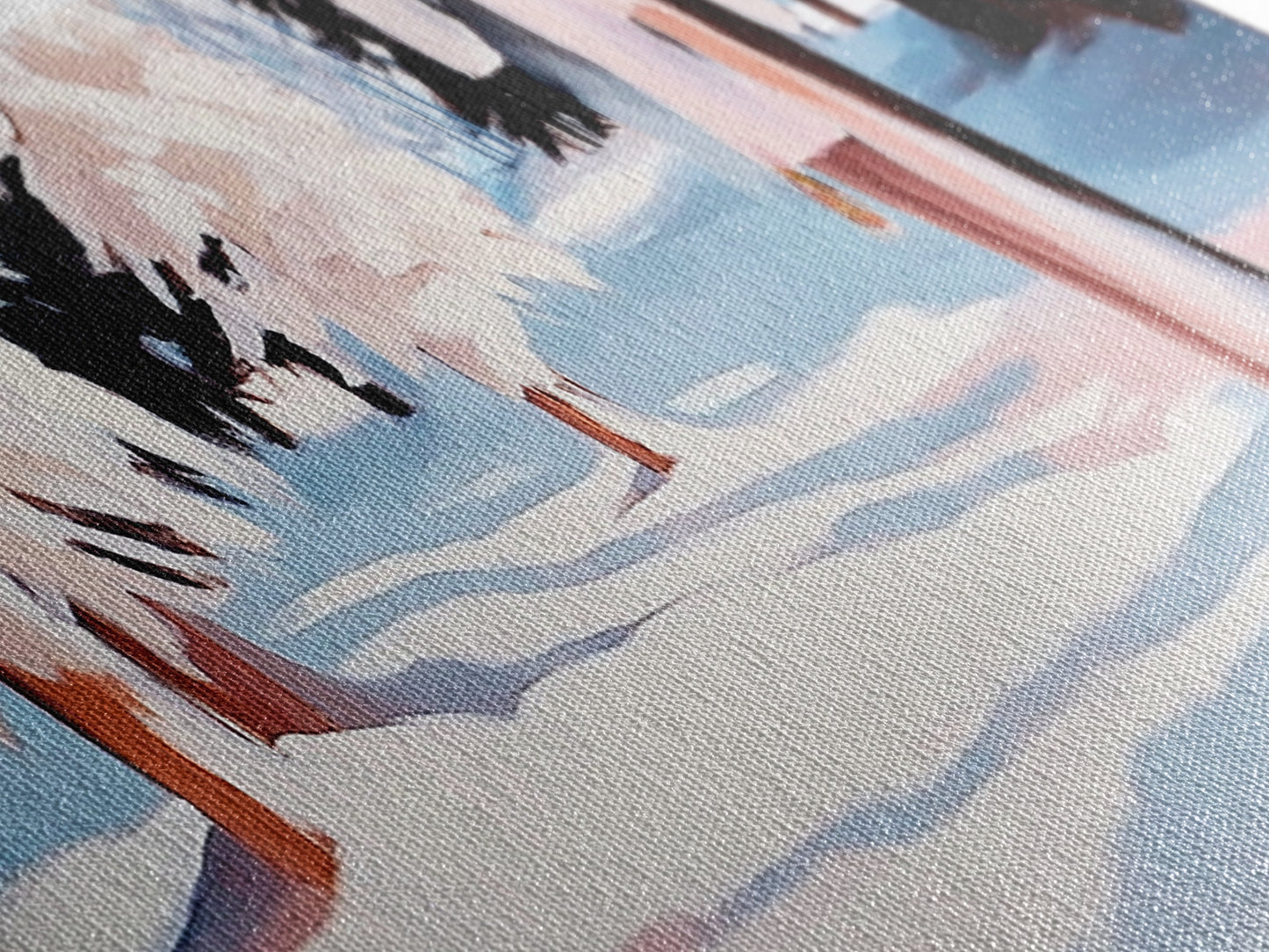 Snowy Forest, Winter Scene, Tranquil Beauty, Framed Canvas Print, Cozy Wall Art, Christmas Home Decor, Minimalist Winter Artwork