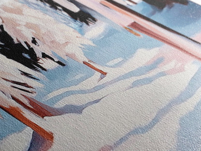 Snowy Forest, Winter Scene, Tranquil Beauty, Framed Canvas Print, Cozy Wall Art, Christmas Home Decor, Minimalist Winter Artwork