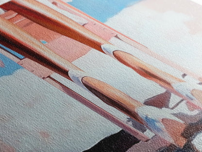 Woman Relaxing, Beach Chair Art, Coastal Summer Scene, Framed Canvas Print, Minimalist Boho Decor, Serene Seaside Home Artwork