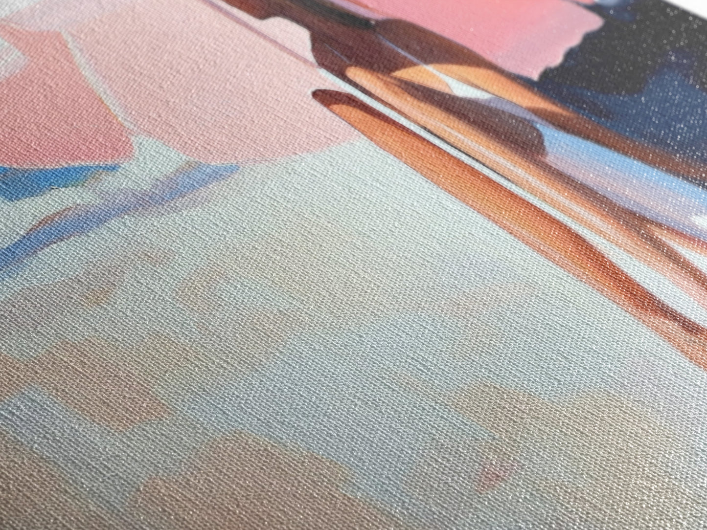 Woman Under Umbrella, Beach Relaxation, Summer Scene, Framed Canvas Print, Minimalist Boho Art, Seaside Wall Decor, Nautical Artwork