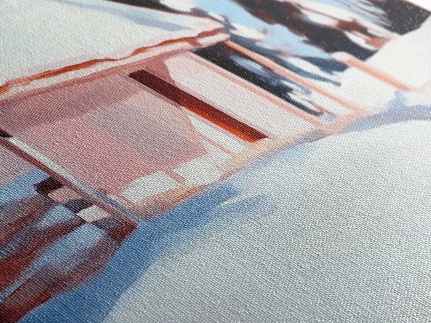 Snow Cabin, Winter Scene, Cozy Christmas Art, Framed Canvas Print, Rustic Home Decor, Holiday Wall Art, Winter Art, Mountain Retreat