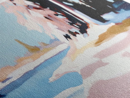 Winter Landscape, Snowy Trees, Nature Art, Framed Canvas Print, Cozy Wall Decor, Scandinavian Painting, Winter Scene, Bedroom Artwork