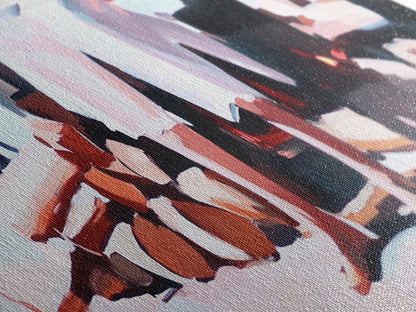 Beach Reflections, Ocean Shore, Summer Vibes, Framed Canvas Print, Coastal Wall Decor, Seascape Painting, Minimalist Beach Art