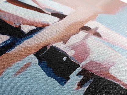 Sunset Reflection, Beach Art, Ocean Painting, Framed Canvas Print, Coastal Wall Art, Living Room Decor, Modern Minimalist Home Style