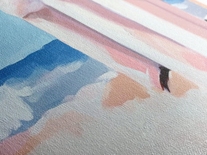 Meereslandschaftsgemälde, minimalistische Strandkunst, Druck „Küstenbrise“, maritime Dekoration, Geschenk für Meeresliebhaber, Leinwanddruck