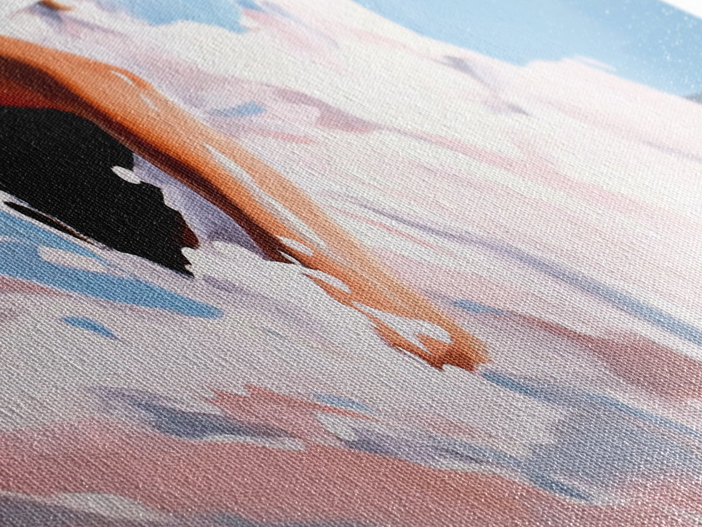 Abstract Ocean Waves, Coastal Wall Art, Beach Aesthetic, Pastel Seascape, Large Canvas Print, Minimalist Art, Living Room Decor