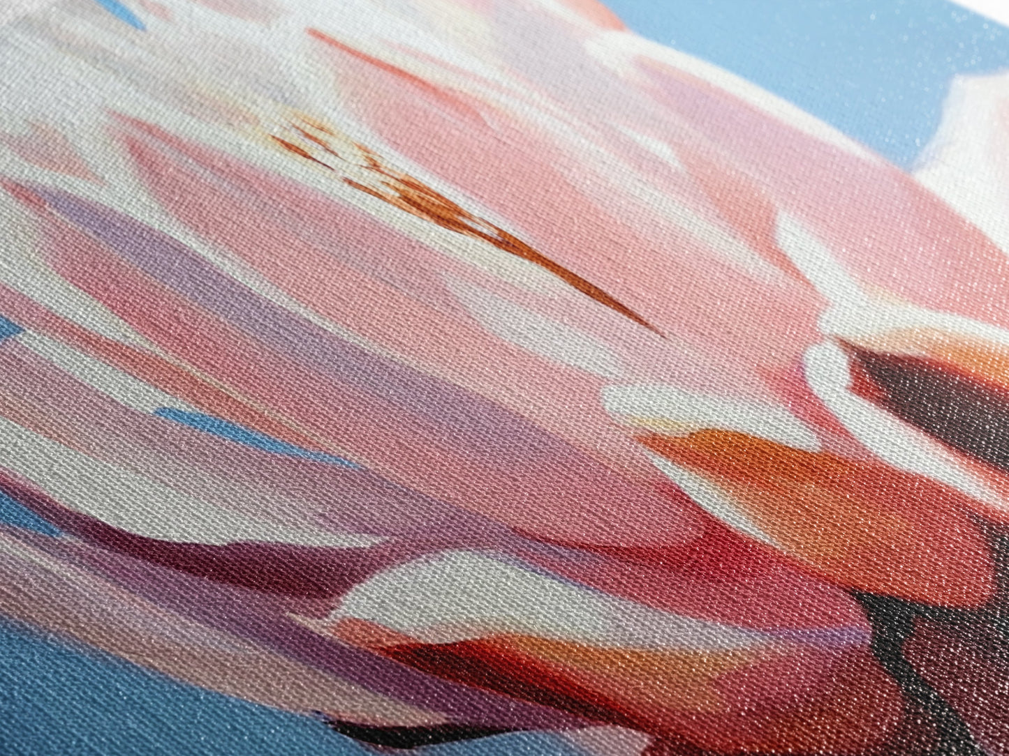 Pink Lotus, Floral Wall Art, Elegant Home Decor, Framed Canvas Print, Feminine Aesthetic, Botanical Art, Water Lily Painting