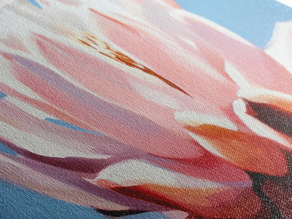 Pink Lotus, Floral Wall Art, Elegant Home Decor, Framed Canvas Print, Feminine Aesthetic, Botanical Art, Water Lily Painting