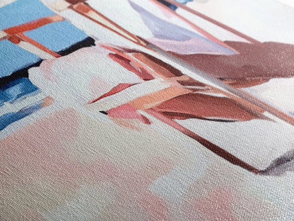 Beach Chair, Coastal Relaxation, Vacation Home Art, Canvas Print, Seaside Aesthetic, Minimalist Beach Painting, Soft Pastel Art