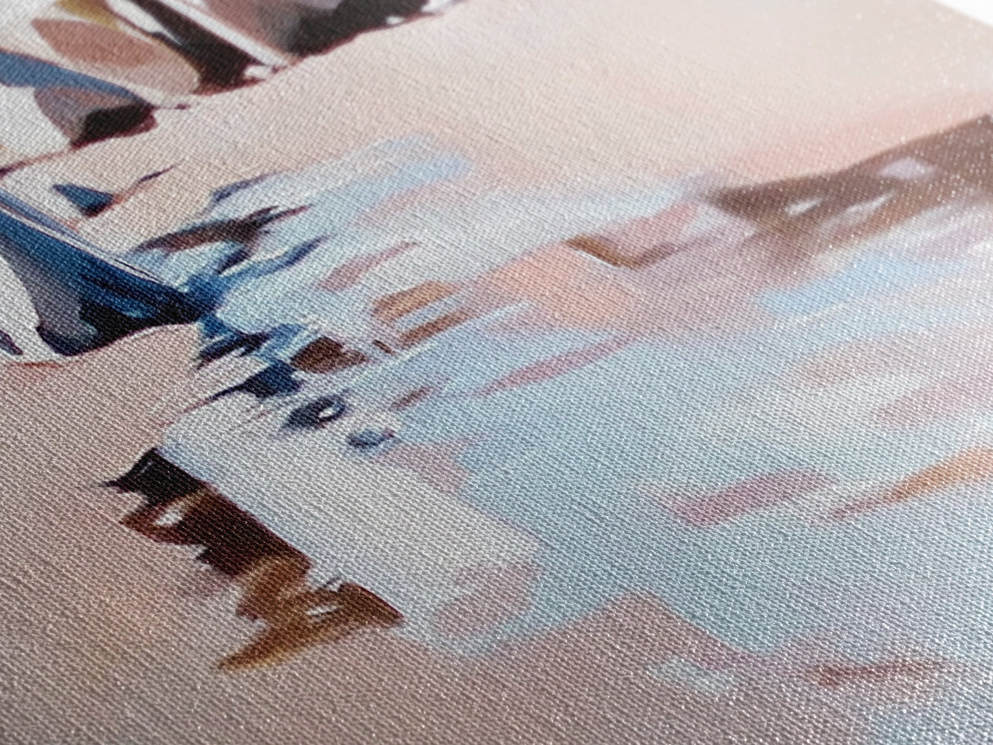 River Rocks, Water Reflection, Nature Landscape, Framed Canvas Print, Earthy Wall Art, Minimalist Zen Painting, Calming Home Decor