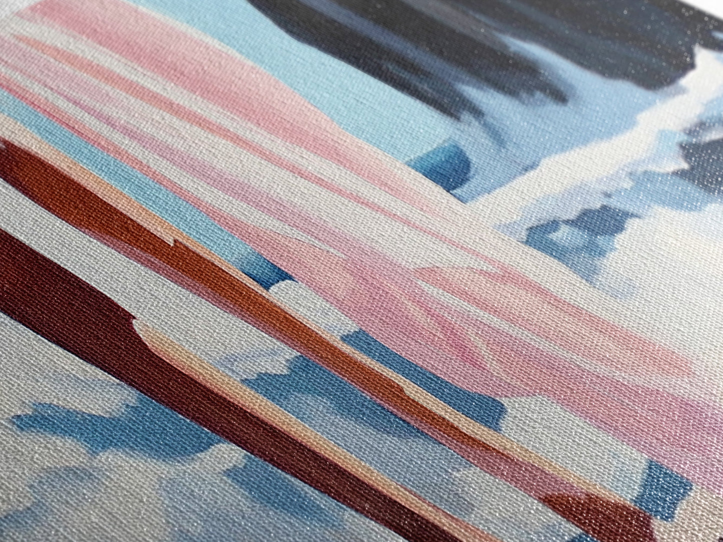 Ocean Waves, Feminine Beach Art, Coastal Minimalist Decor, Framed Canvas Print, Soft Pastel Seaside Art, Nautical Living Room Wall Art