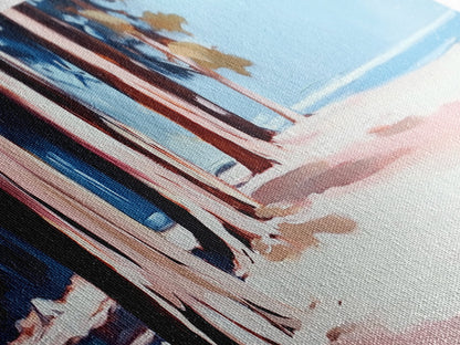 Tranquil Forest, Coastal Landscape, Minimalist Wall Art, Framed Canvas Print, Nature Decor, Beach House Wall Art, Boho Aesthetic