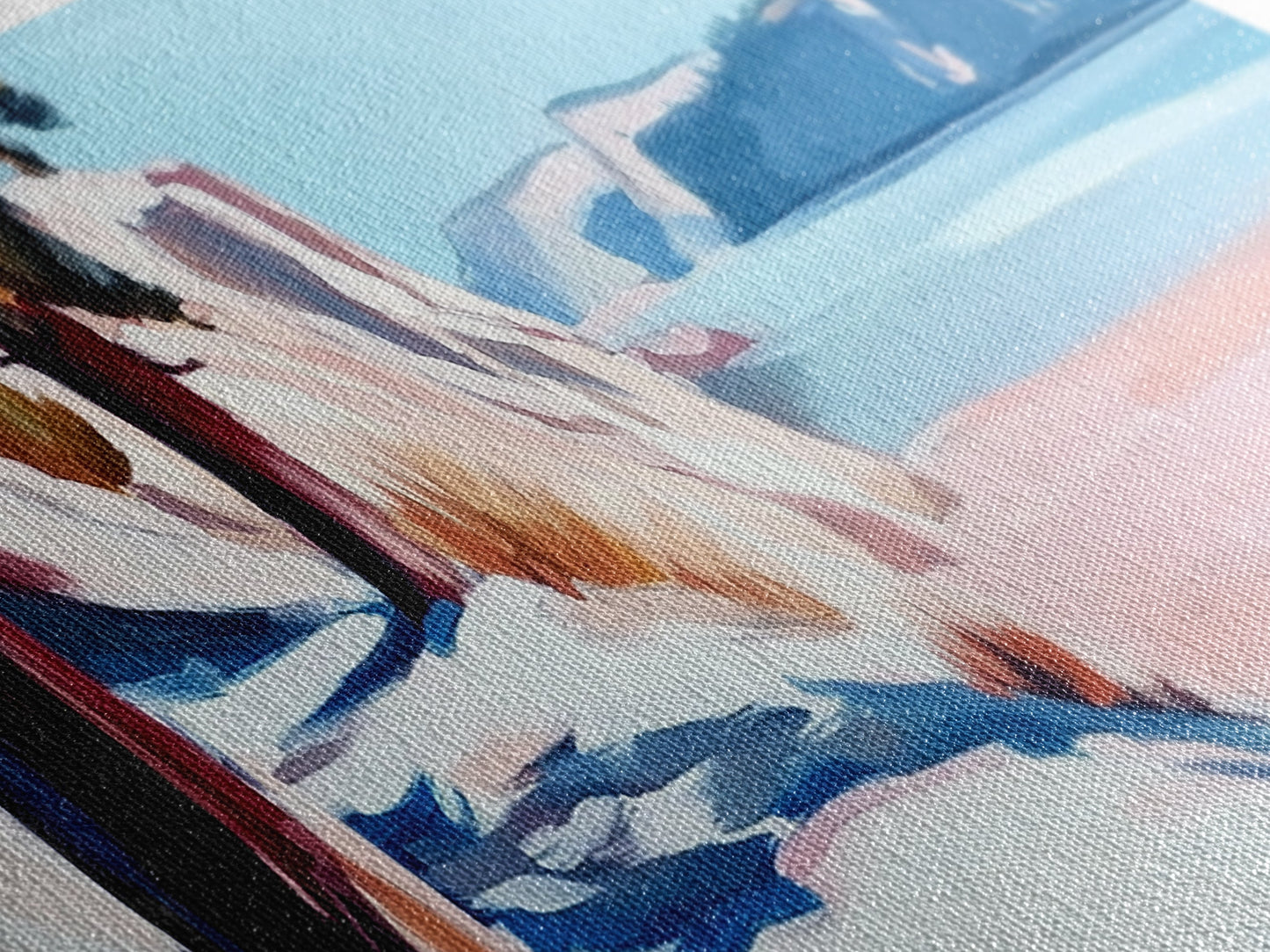 Lakeside Pines, Tranquil Forest Art, Nature Wall Decor, Framed Canvas Print, Minimalist Landscape, Serene Blue Tones, Office Wall Art