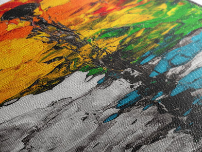 Abstract Floral, Modern Texture, Canvas Print, Vibrant Home Decor, Expressionist Art, Statement Wall Art, Living Room Painting