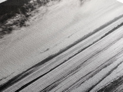 Monochrome Seascape, Minimalist Ocean Art, Black White Canvas Print, Coastal Home Decor, Large Wall Art, Beach Painting, Modern Artwork