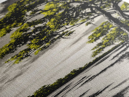 Swamp Trees, Black and White Landscape, Nature Wall Art, Rustic Home Decor, Framed Canvas Print, Large Wall Art, Office Art, Neutral Decor