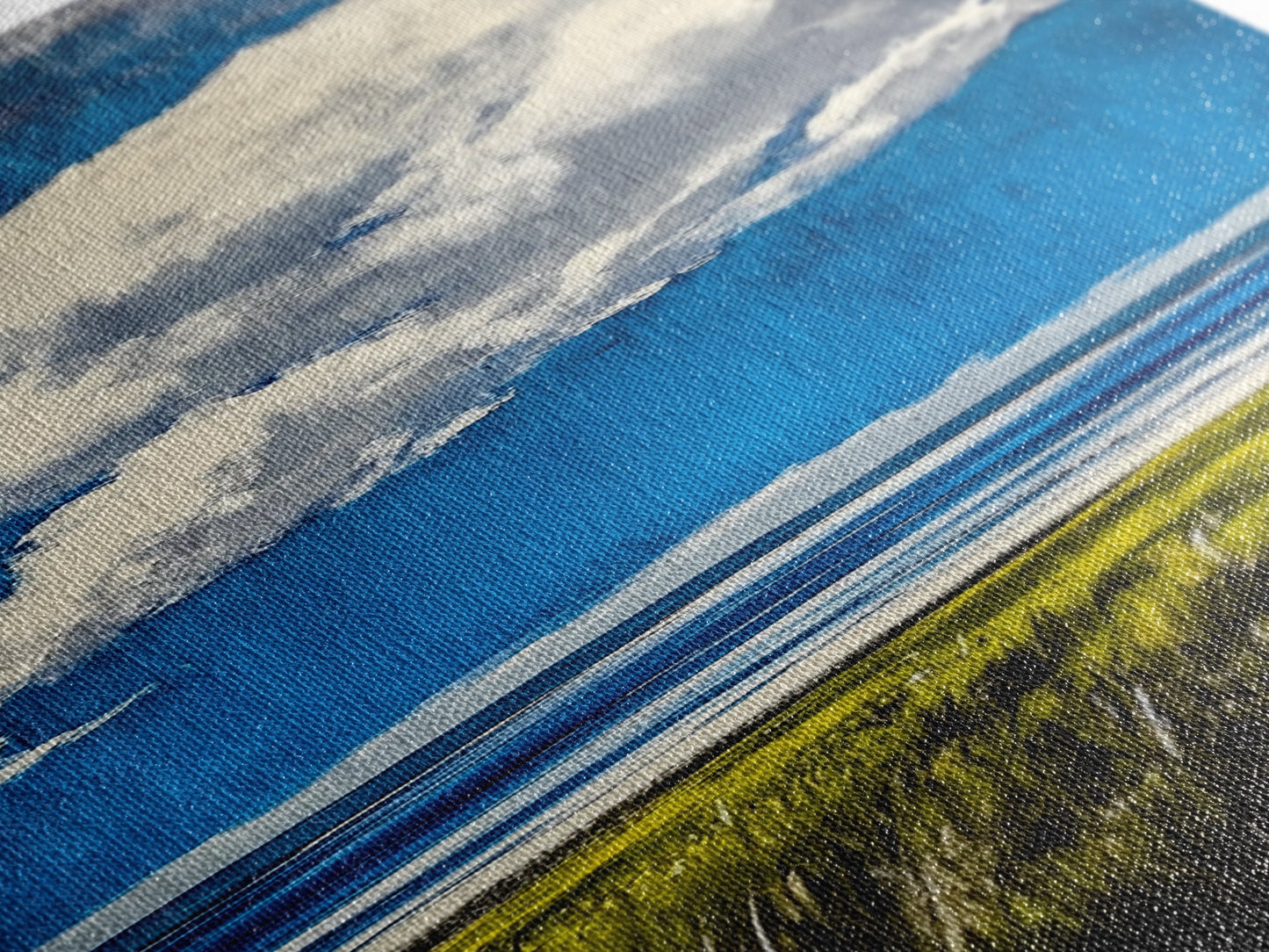 Ocean Horizon Art, Coastal Landscape Wall Decor, Sky and Clouds Painting, Serene Beach House Art, Nautical Artwork, Framed Canvas Print