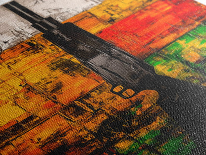 Shotgun Painting, Rustic Hunting, Framed Canvas Print, Man Cave Wall Art, Western Decor, Cabin Artwork, Bold Statement Piece