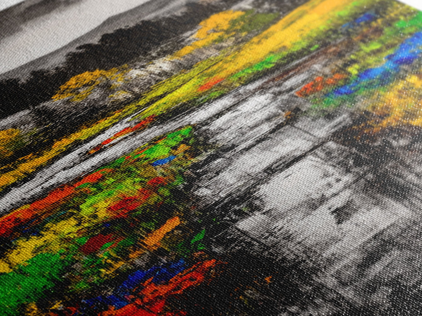 Monochrome River, Scenic Landscape, Canvas Print, Black And White Wall Art, Nature Inspired, Minimalist Home, Modern Office Decor