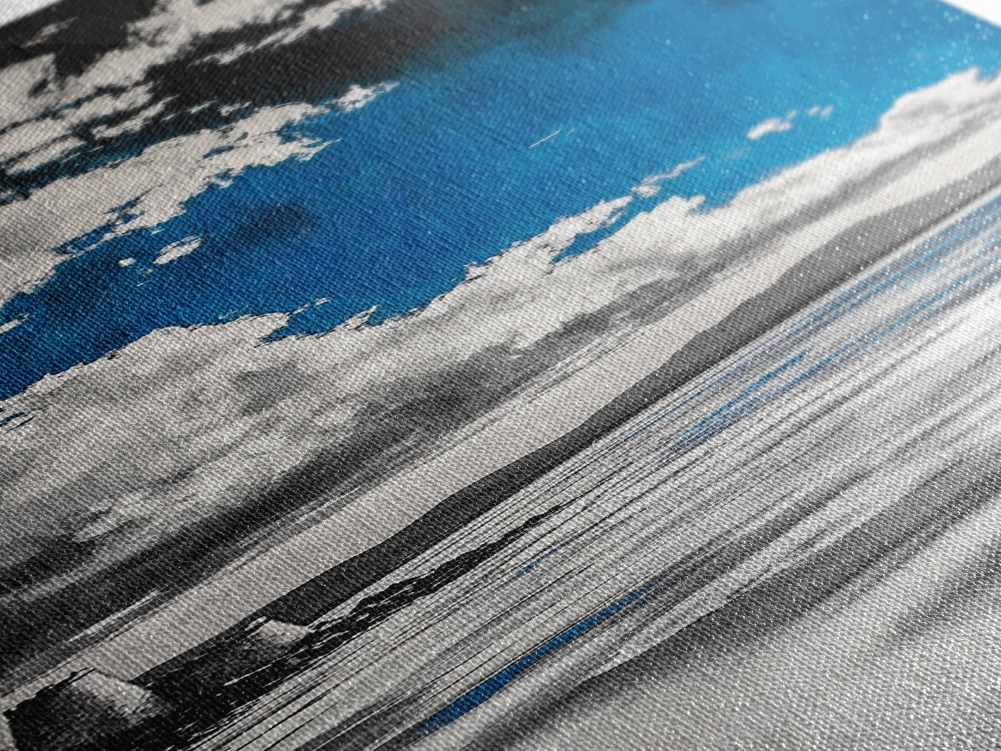 Castle Beach, Coastal Landscape, Blue Sky Painting, Framed Canvas Print, Nautical Decor, Living Room Art, Ocean Lover Gift